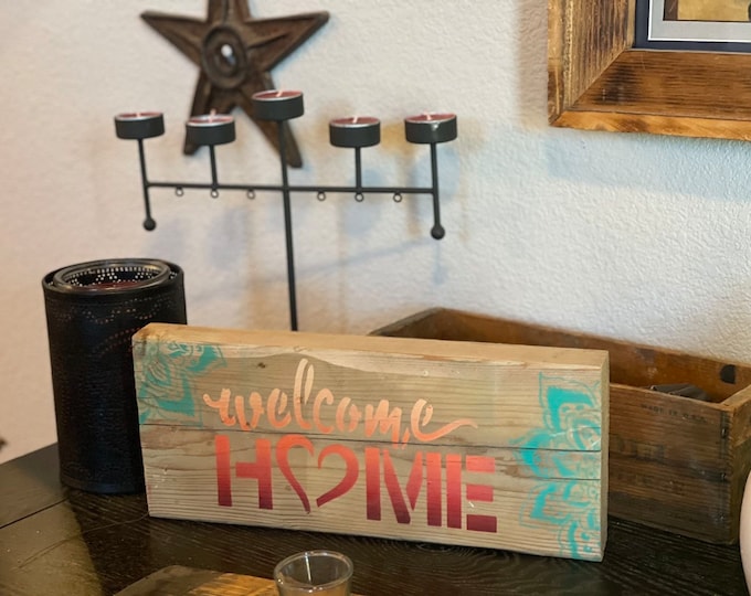 Authentic Barnwood Welcome Home Fall Decor Thanksgiving Sign