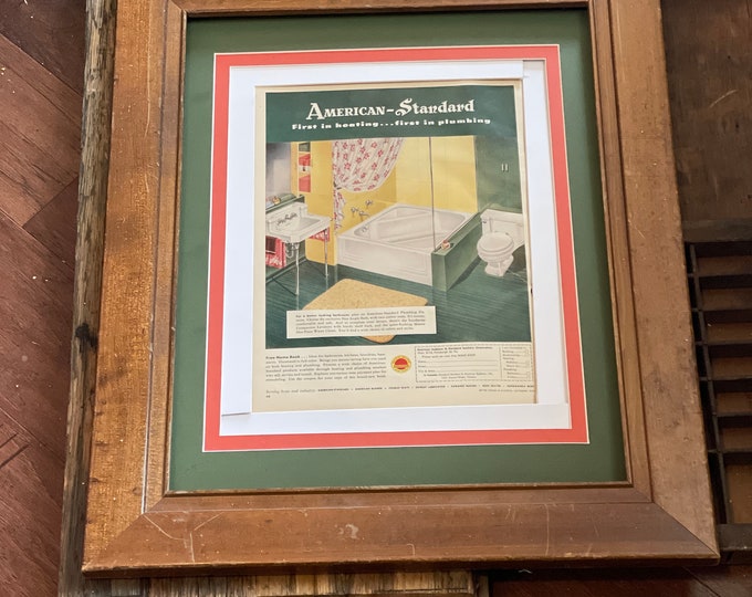 Vintage American Standard Advertisement; Magazine Ad; 1950s Original Wall Decor; Vintage Ad