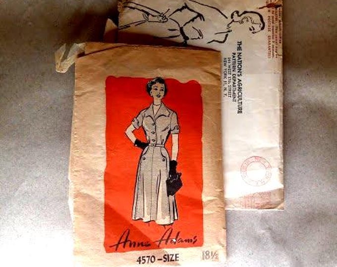 Mail Order 4570: 1940s Misses Dress Size 18 1/2 Vintage Sewing Pattern