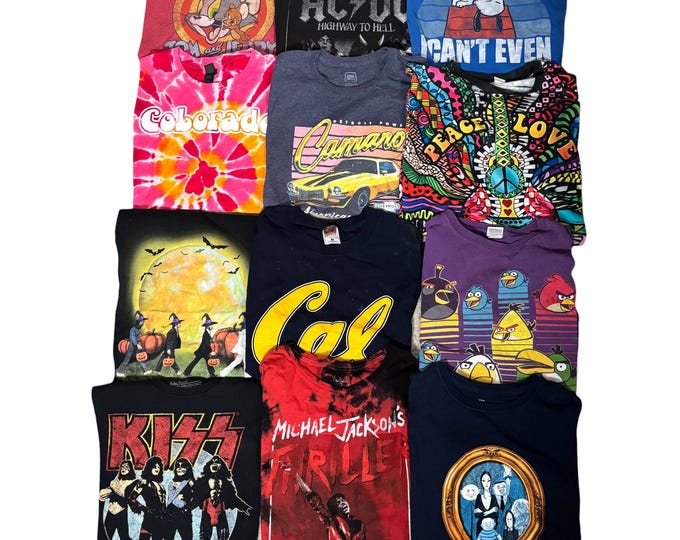 Vintage Estate Sale T Shirts Y2K 90s to 2000s Choice of One KISS, Michael Jackson, ac/dc, Snoopy, Tom & Jerry, LOT 33