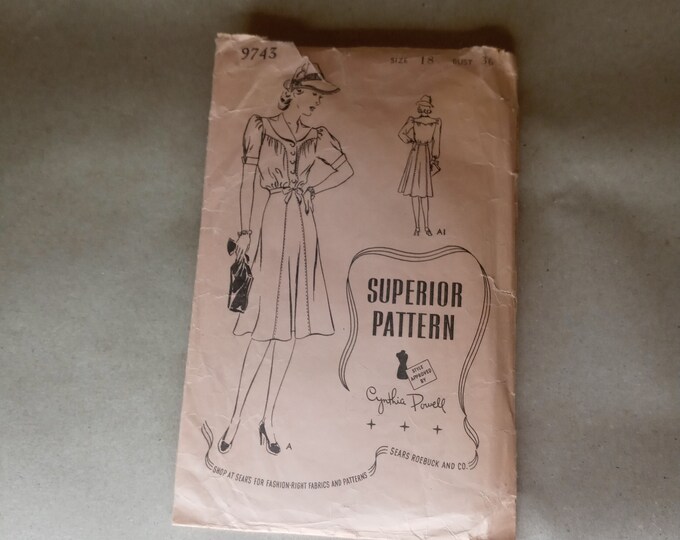 Superior Pattern Sears Roebuck and CO. 1940s Pattern 9743