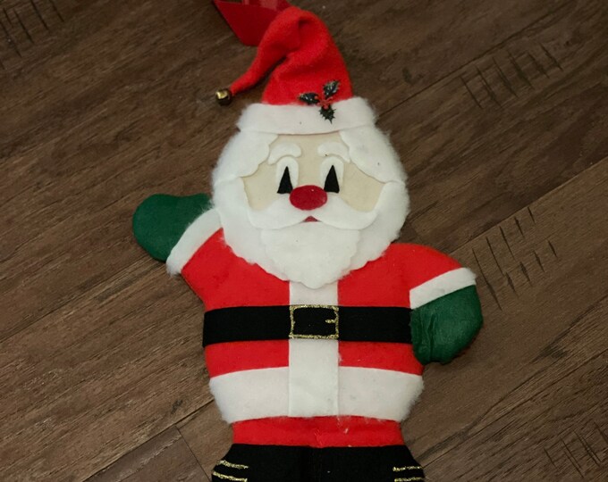 Vintage Felt Santa Claus MCM Christmas decor
