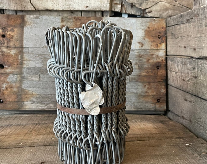 Vintage Old-Fashioned Ornamental Double Loop Galvanized Fencing Historic 1920s Deadstock Heritage Victorian Chain Link Garden Gate Cemetery