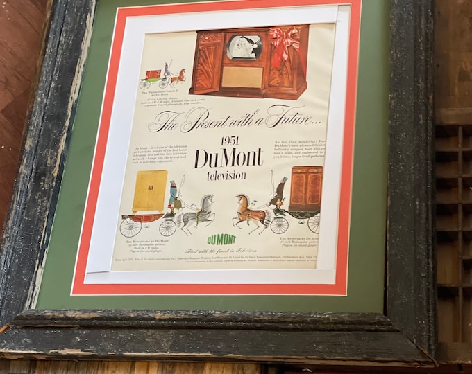 Vintage Dumont Television Advertisement 1951; Magazine Ad; 1950s Original Wall Decor; Vintage Ad
