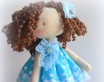 Doll rag  My first doll little Doll  Textile doll Rag doll Little doll First toys Gift  birthday  christmas doll Curl doll Doll girl