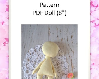 8" Rag Doll Body Sewing Pattern: Easy DIY (PDF Pattern)