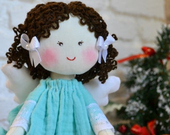 Rag doll angel 9 inches, Guardian Angel Doll, Gift for Baby, Mother