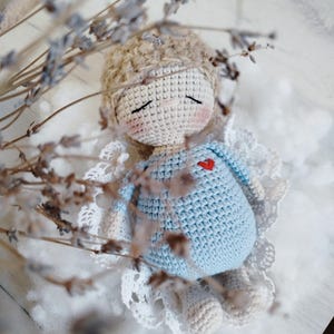 Crochet Angel, Crochet Angel Doll 8 inch, Rag doll 8 inch, Amigurumi Guardian Angel, Crochet Angel Doll
