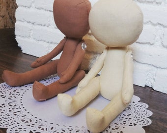 9 inch handgemaakte lappenpop: donkere huidskleur, zelf poppen maken