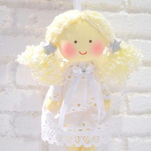 Rag Angel doll 8 inches, Guardian Angel Doll, Gift for Baby, Gift for Brid, My first little Doll, First Communion Angel