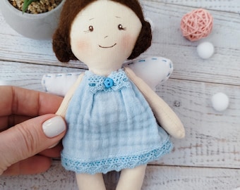 Rag Doll Angel 6 inch, Handmade Home Decor Doll
