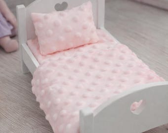 Plush Doll Bedding Set: Pillow & Blanket for 9 Inch Dolls