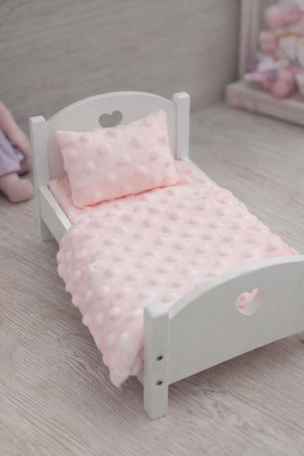 Lit Simple De Poupée De 45 Cm Rose Et Linge Zèbre - BUT