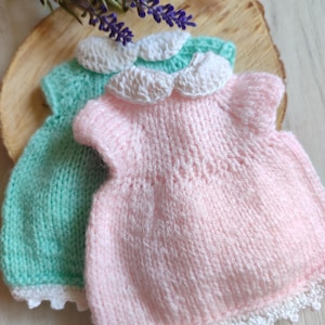 Strickkleid für Puppe 12 inch, Strickkleidung Puppe, Handgemachte Kleidung Puppe