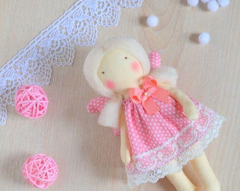 Rag Angel 6 inch  Little angel Interior toys My first birthday  Gift for her My first foll