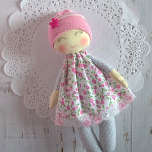 Small rag doll 8 inches, Personalised Doll, little soft Doll 8 inches, Gift for Baby, Gift for Her
