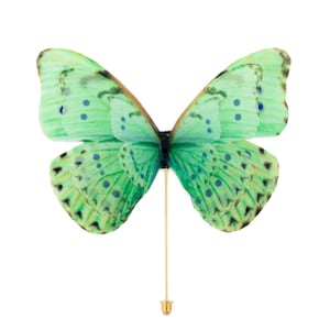 Fly High Butterfly Brooch, Gold Pin, Special Gift Idea, Rare Jewelry, Pin, Silk, Handmade Jewellery, Elegant