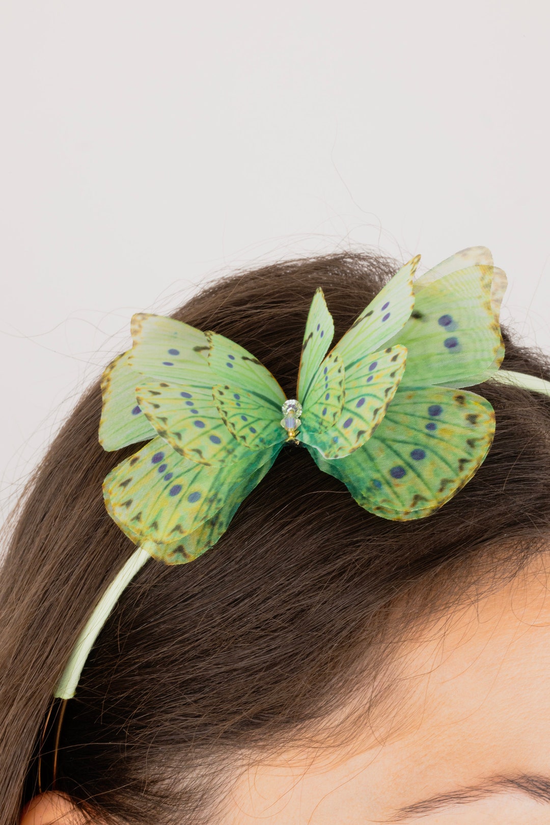 Green Butterfly Embellished Headband Green Butterfly Headband - Etsy main image 2