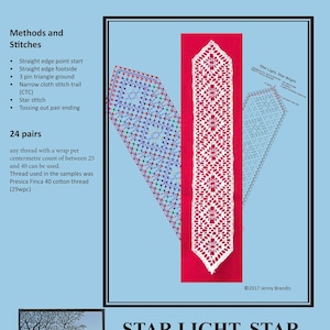 Star Light, Star Bright Lesezeichen ist ein Klöppel-Spitzenband von Jenny Brandis