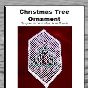 Bobbin lace pattern by Jenny Brandis - Christmas Tree Ornament - with working diagrams and instruction of stitches