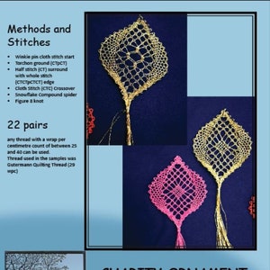 Charity Ornament Set is a bobbin lace pattern set by Jenny Brandis