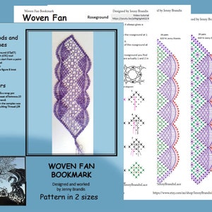 Woven Fan Bookmark is a bobbin lace pattern by Jenny Brandis image 2