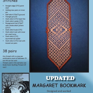Margaret Bookmark a bobbin lace pattern by Jenny Brandis