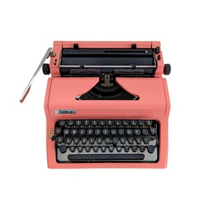 Vintage Pink Erika Model 100 Typewriter - Working QWERTY Desk Typewriter for Writers & Kids - Perfect Gift!