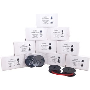 FREE SHIPPING!* 10 x Universal Typewriter Ink ribbon, Red/Black Nylon ribbon, 13mm, 1/2" universal twin spool Olympia, Triumph, Adler, Erika