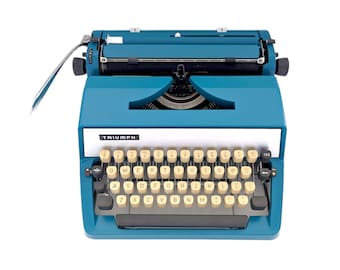 SALE!* Triumph Gabriele 25 typewriter, blue typewriter from Triumph, a working vintage portable typewriter with qwerty keyboard