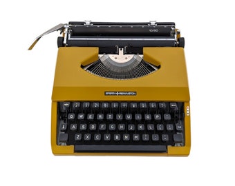 SALE!* Vintage Sperry Remington typewriter from the 1970s in good working condition vintage typewriter, dark yellow colour, qwerty.
