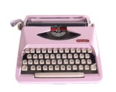 Royal Royalite, 1960's typewriter, Royal typewriter, pink typewriter, custom made typewriter, in working state, vintage.