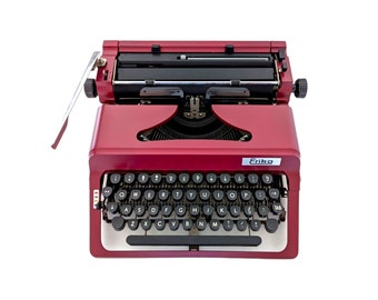 SALE!* Erika Model 44 typewriter, a customized burgundy red typewriter, a vintage desk typewriter from the 1980s, qwerty keyboard