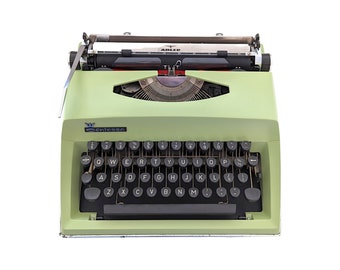 SALE!* Vintage Adler Contessa typewriter, a green typewriter with a qwerty keyboard, typewriter from 1970s