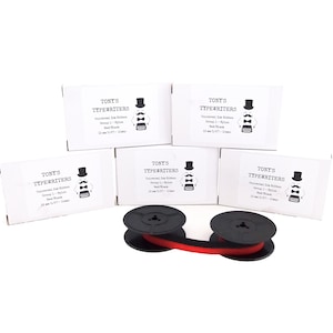FREE SHIPPING!* 5 x Universal Typewriter Ink ribbon, Red/Black Nylon ribbon, 13mm, 1/2", universal twin spool Olympia, Triumph, Adler, Erika