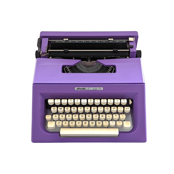 SALE!* Olivetti Lettera 25 typewriter, 1970s vintage typewriter, portable and manual typewriter, purple typewriter, qwerty