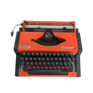Sale!*  | Vintage 1970s Olympia Traveller Typewriter - Working QWERTY Manual in Orange | Perfect Gift for Writers & Kids