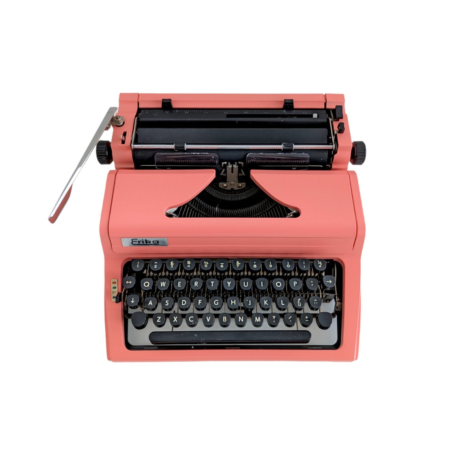Vintage Pink Erika Model 100 Typewriter - Working QWERTY Desk Typewriter for Writers & Kids - Perfect Gift!