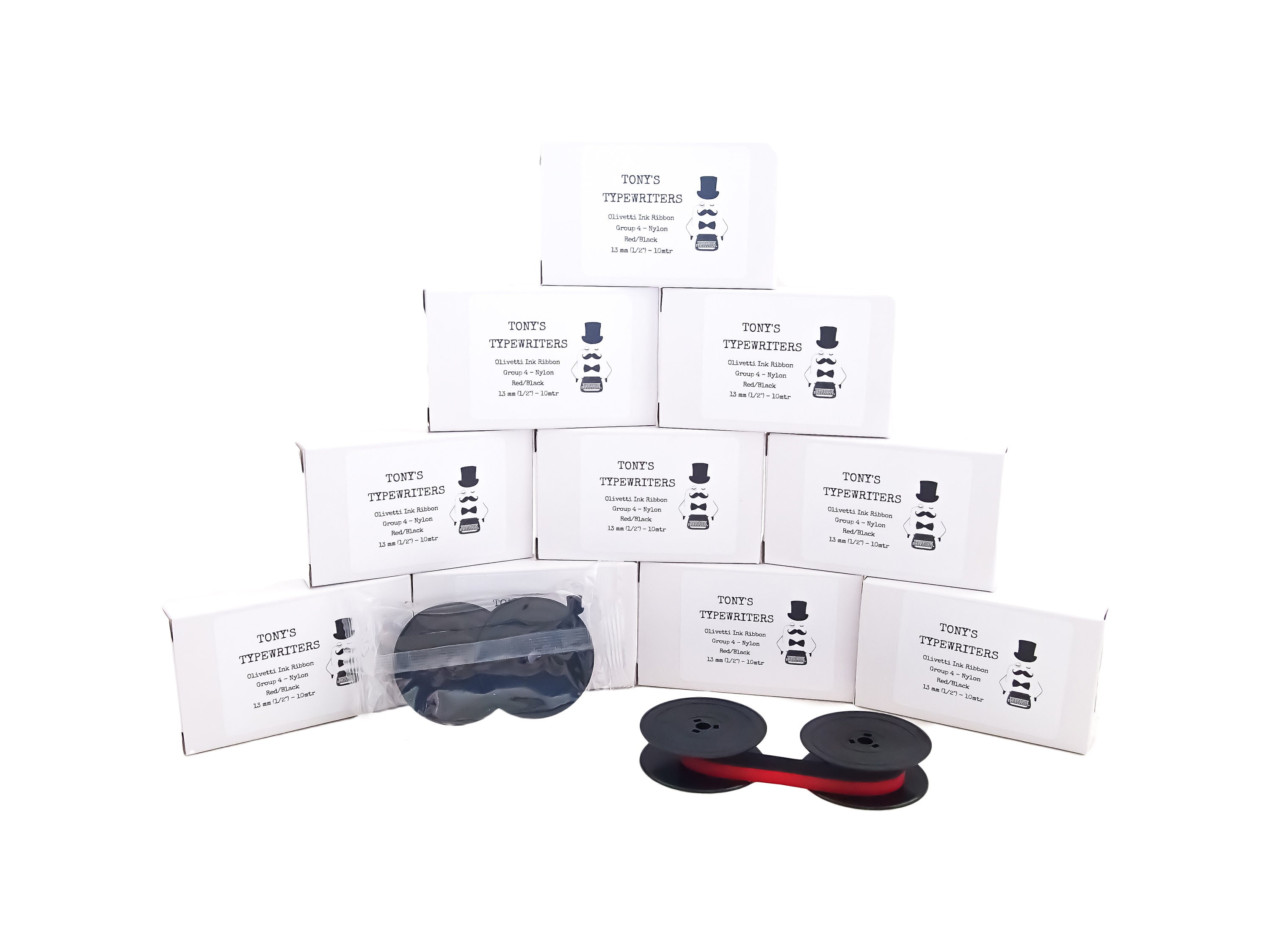 Original Olivetti Typewriter Ribbon - Black/Red For STUDIO 45 Model | On Original Spools
