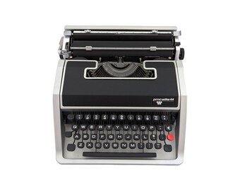 SALE!* Olivetti Lettera DL oder PMC Ellite 44 Schreibmaschine, 1970er Vintage Schreibmaschine, tragbare und manuelle Schreibmaschine, schwarze Schreibmaschine, qwerty