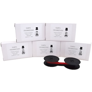 FREE SHIPPING!* 5 x Brother, Hermes Typewriter Ink ribbon, Red/Black Nylon ribbon, 13mm, 1/2" Group 9 (GR9) twin spool for Imperial, Royal.