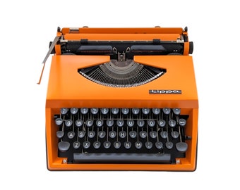 SALE!* A vintage Adler Tippa typewriter, an orange typewriter with qwerty keyboard, a portable typewriter for writing poems.
