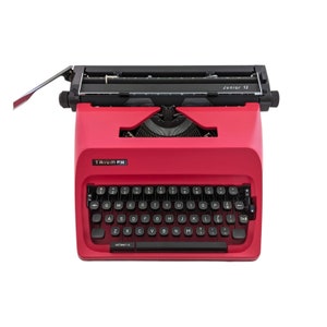 Máquina de escribir vintage Triumph Junior 12 / Máquina de escribir de escritorio QWERTY roja personalizada / Regalo de los años 80 para escritores /