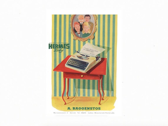Affiche De Machine A Ecrire Hermes Baby Publicite De Machine Etsy Affiche De Machine A Ecrire Hermes Baby Publicite De Machine Etsy