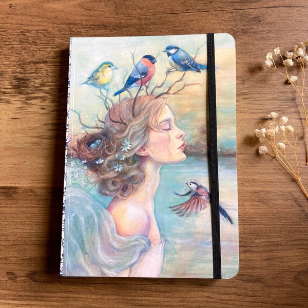 The Arrival of Spring | A5 sized soft cover notebook | journal | thick | lined pages | elastic closure | diary | perfect gift
