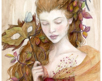 The Fall Maiden, A4 Art Print