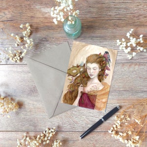 La jeune fille d'automne Carte de vœux