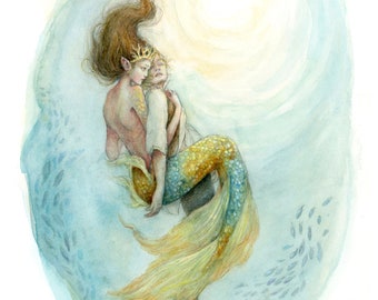 The Little Mermaid, A4 art print