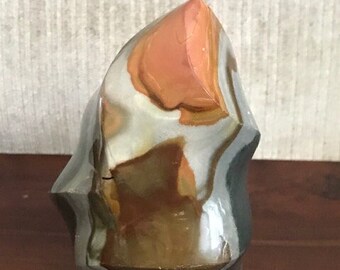 Polychrome Jasper Flame Carving, 1lb 4.1oz Large Desert Jasper Crystal Statement Piece