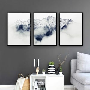 Ensemble De Trois Affiches, Affiches de montagne, affiches pour la chambre, pour salon, Photo de montagne, Tableau, Image de montagnes, image 9